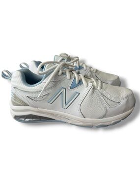 New Balance 857 V2 Women’s Size 9 4E White Blue Leather Walking Sneakers